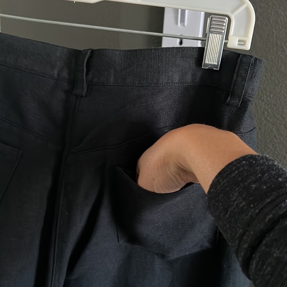 🔥 1 hour sale. Liz Claiborne, linen cotton black pants, size 12 petite - Picture 6 of 8